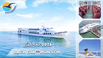 Lịch chạy tàu Superdong Rạch Giá đi Hòn Sơn (Lại Sơn) 2026